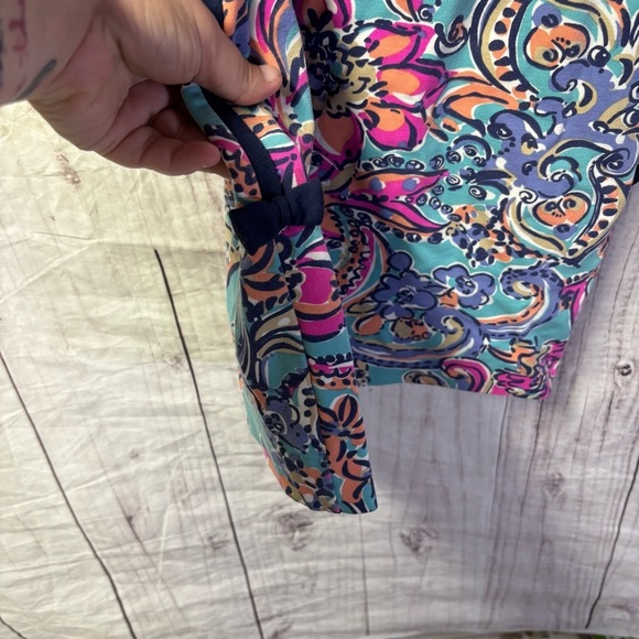 Lilly Pulitzer Francesca Aqua Bait Sleeveless preppy Paisley Print Dress XS - Picture 6 of 8